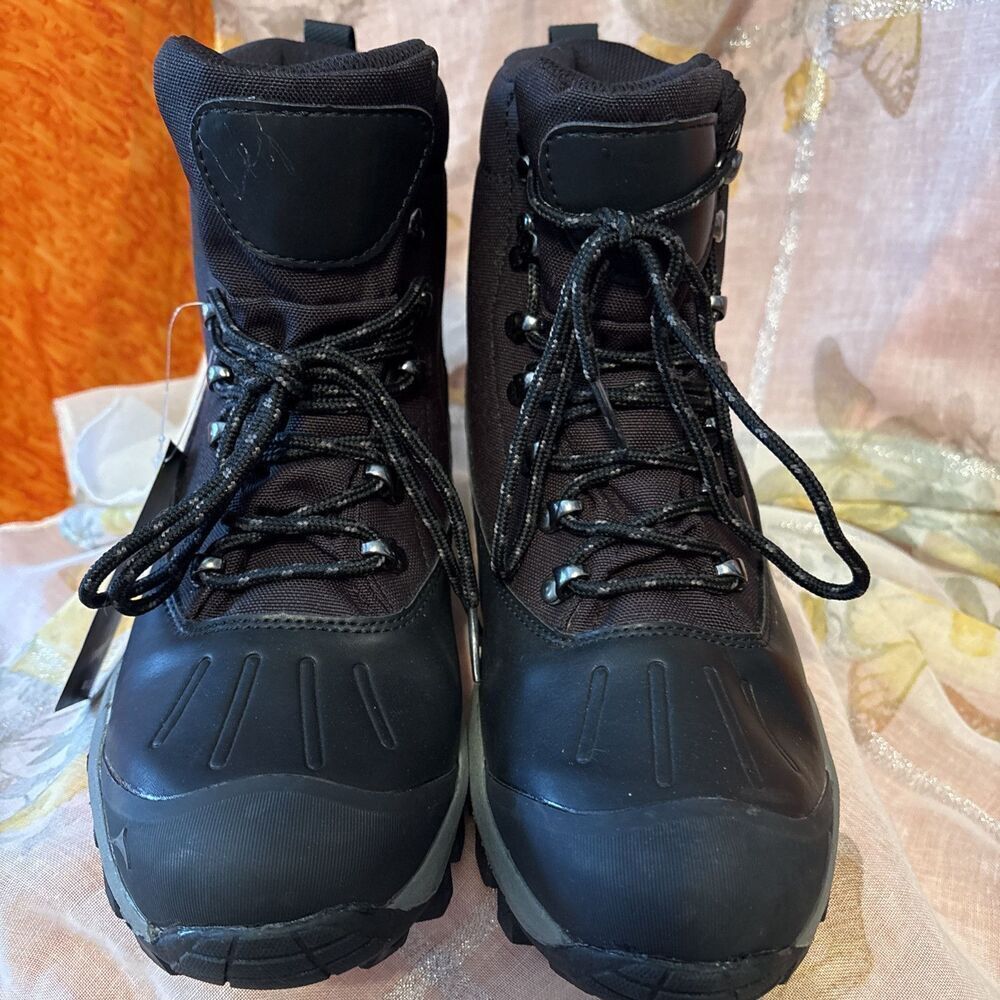 New Black Pacific Mountain Lumber/Hiking Boots Size 8/Memory Foam/Thinsulate‎